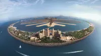 Aerial shot of Atlantis, The Palm, UAE.