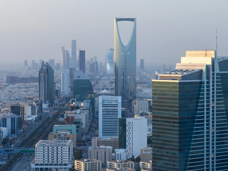 Riyadh skyline in Saudi Arabia.