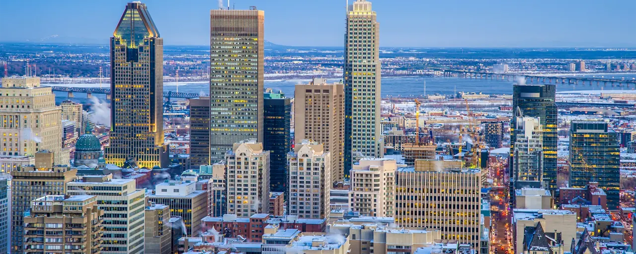 daytime view of the Montreal skyline from the Kondiaronk Belvedere