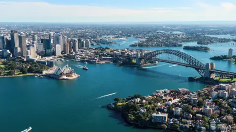 Ariel view of Sydney harbor