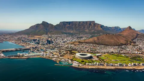 Skyline view of cape town with mountains and hills