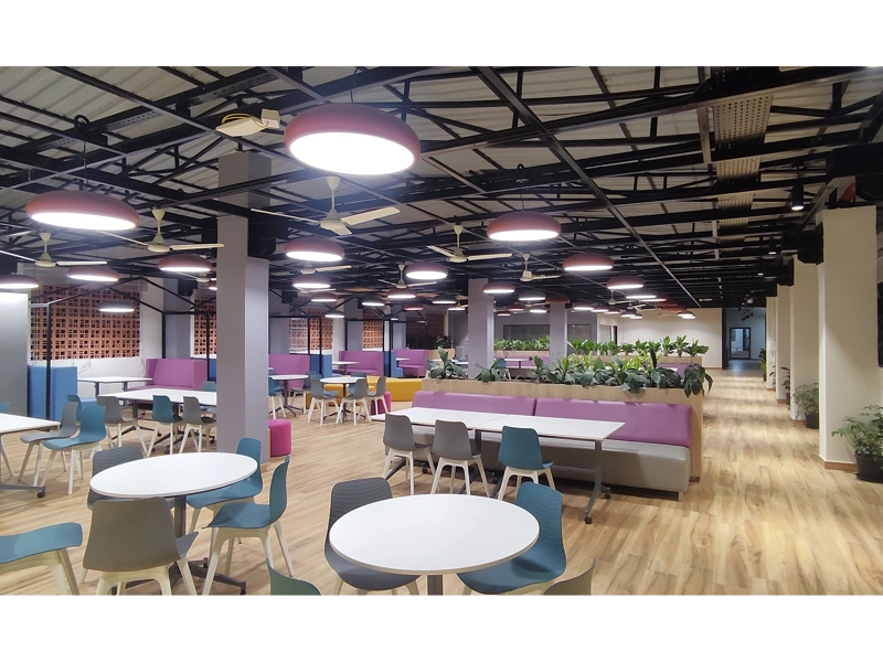 Relaxed and colourful office space