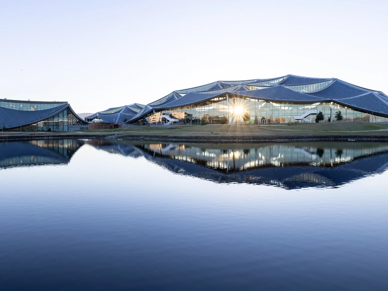 Across the water view of Google Bay View campus, California, USA.