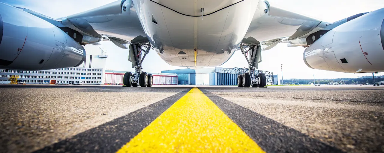 Passenger airplane on tarmac 