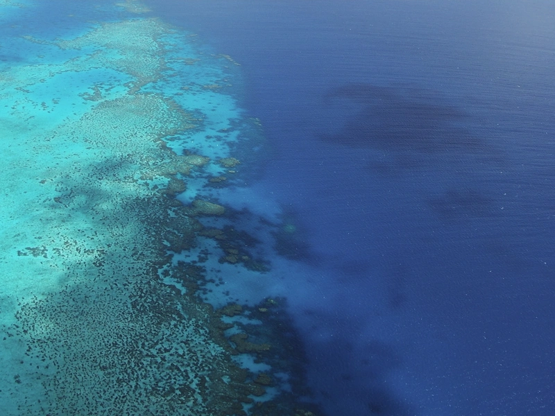 Turquoise and azure blue sea