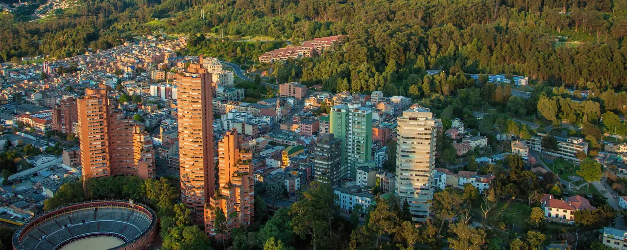 View of Colombia city in an Ariel view