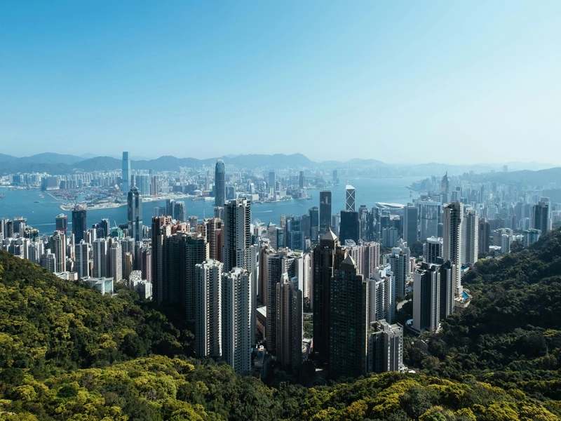 Hong Kong skyline of skyscraper buildings