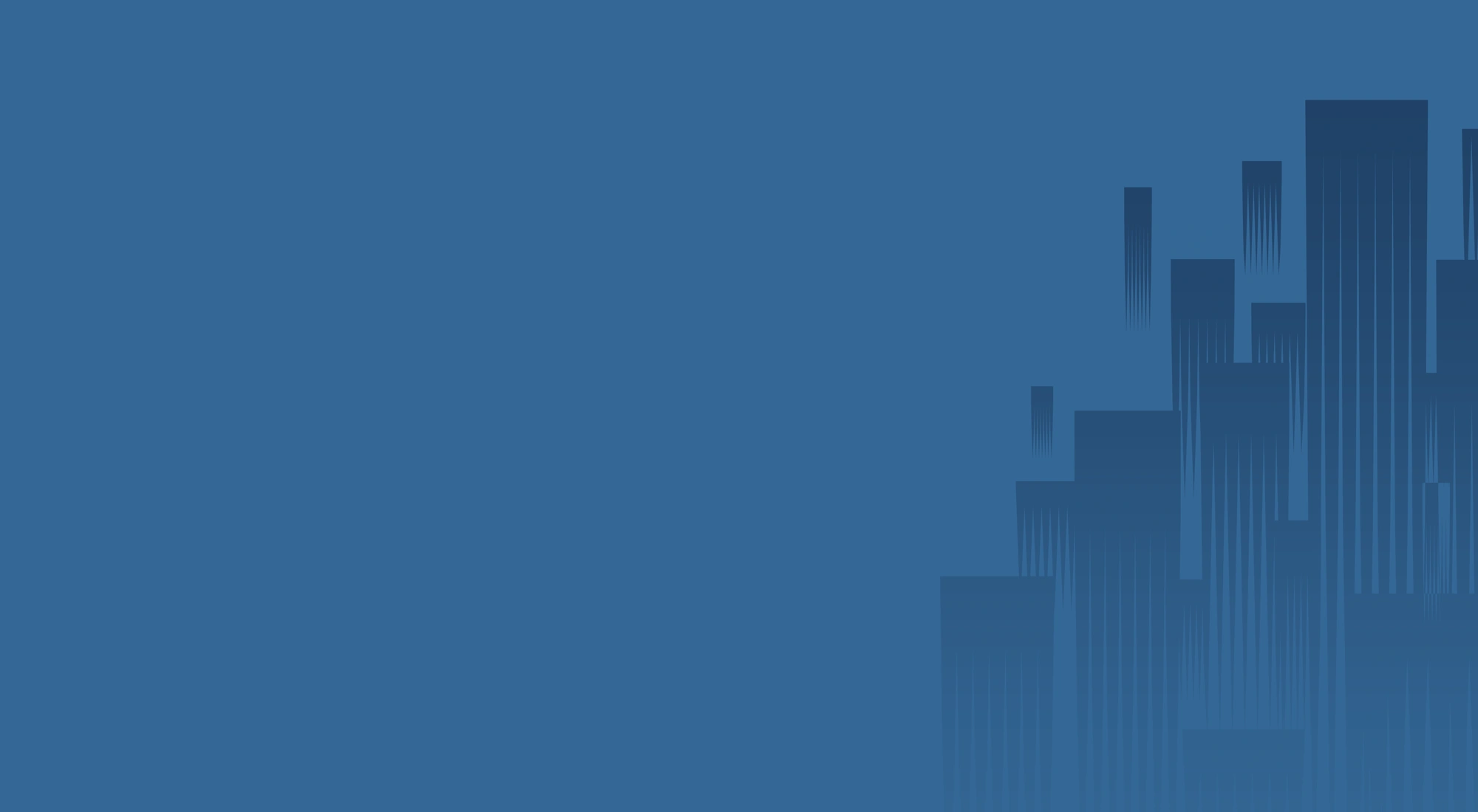 Skyline silhouette on blue