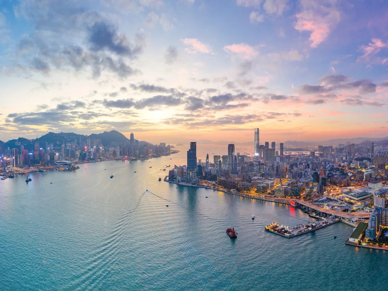 Sunset of Victoria Harbour, Hong Kong