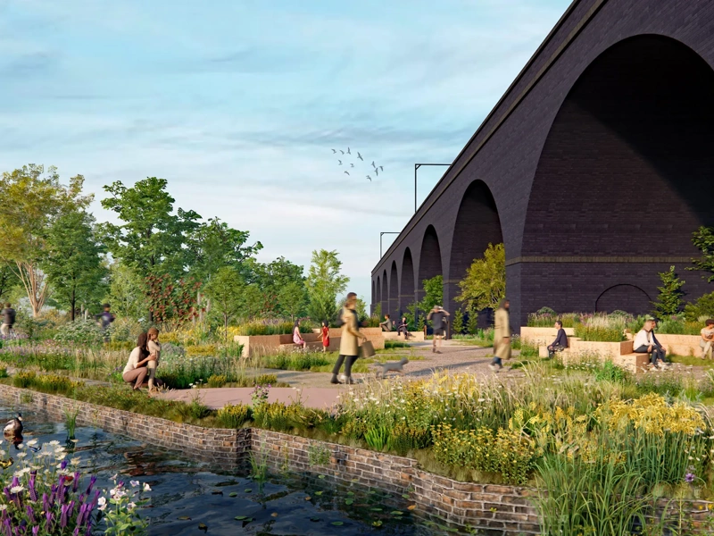 Rendering of Wolverhampton's Green Innovation Corridor redevelopment, UK