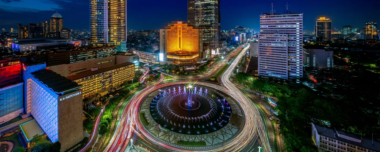 Indonesia city at night time