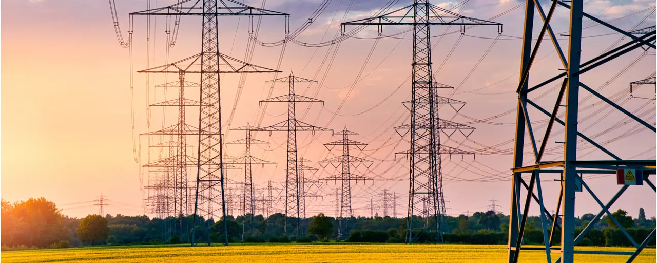 Pylons in a German countryside 