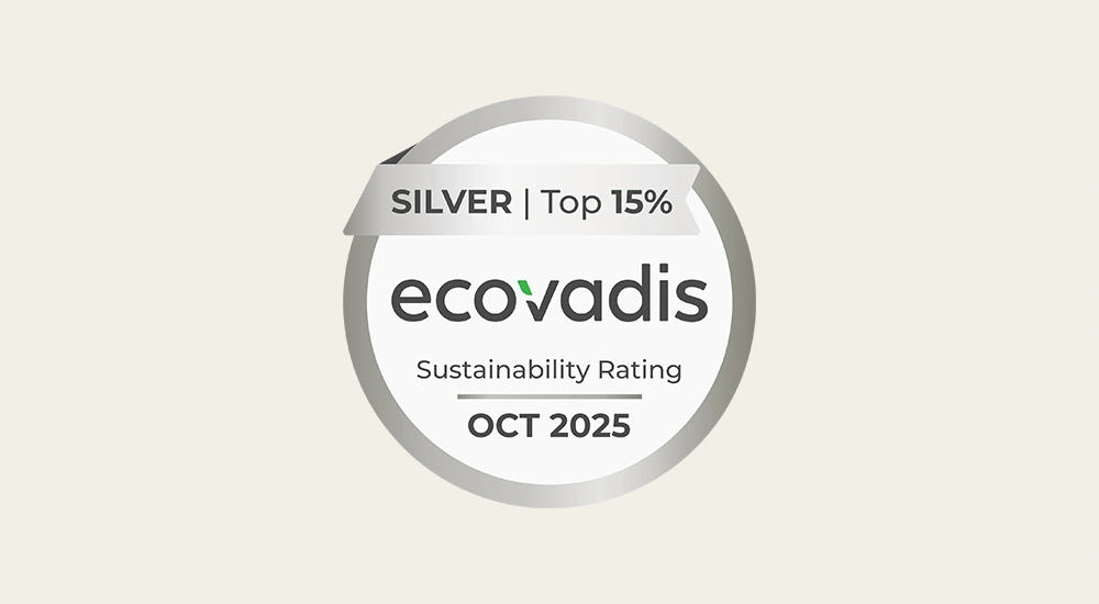 An emblem showing Ecovadis 2025 silver status