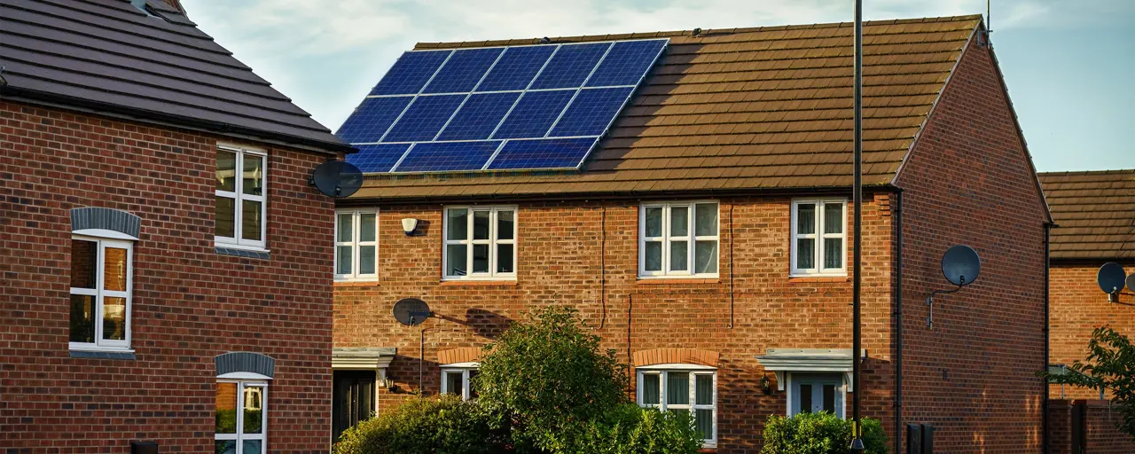 UK house with solar panels