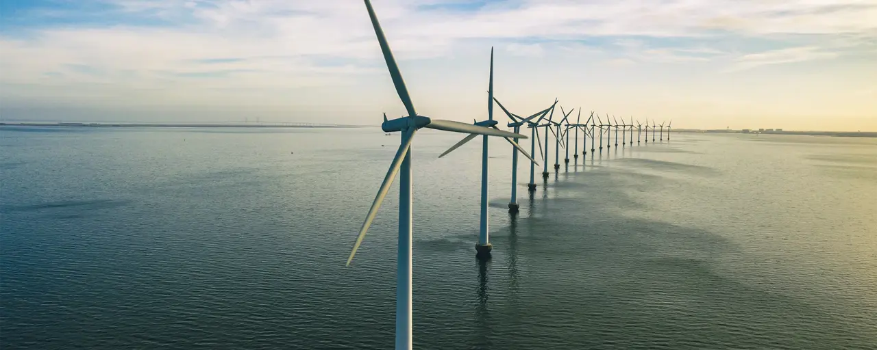 These wind turbines were some of the first of shore in Denmark. They are located on "Middelgrunden" a few kilometers outside Copenhagen