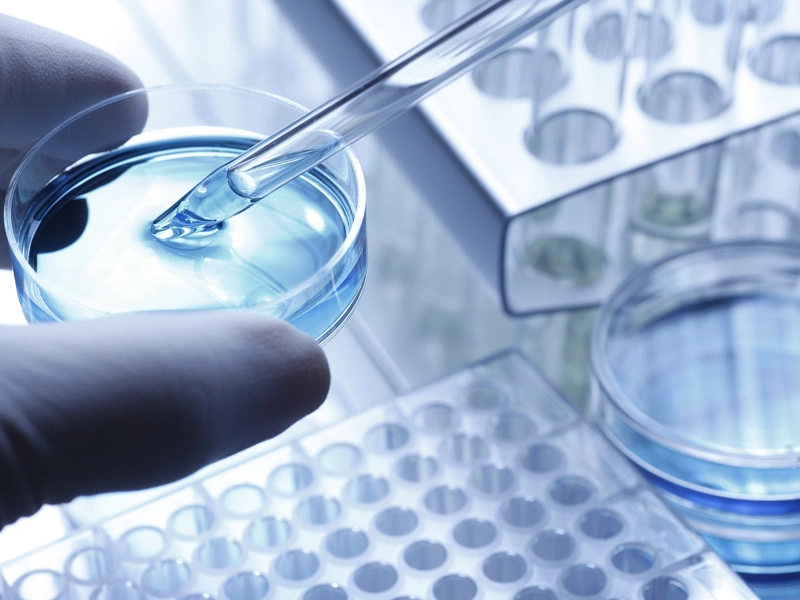 Petri dish and test tubes