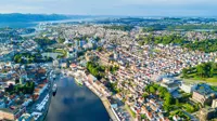 Vagen old town aerial panoramic view in Stavanger, Norway. 