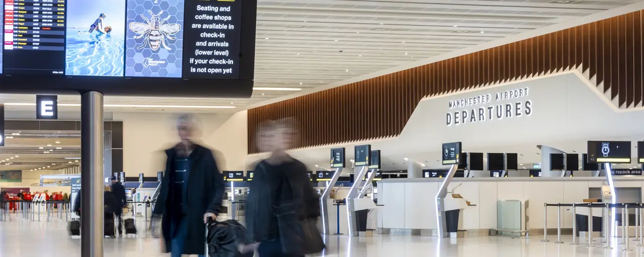 Manchester Airport Departures Terminal.